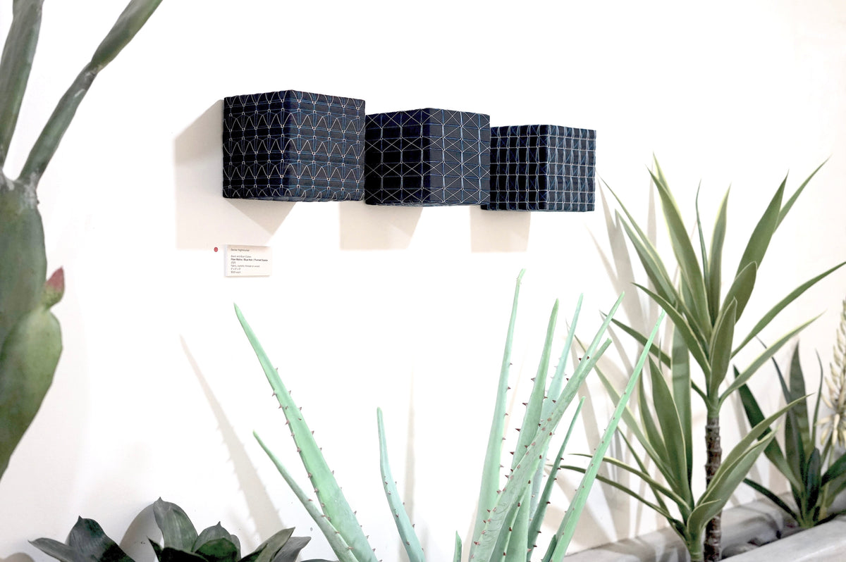 Black and Blue Cubes (2025) by Denise Yaghmourian